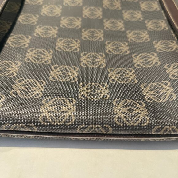 Loewe Vintage Canvas and Leather Anagram Tote - Dark Brown and Black - Preowned - Picture 15 of 15